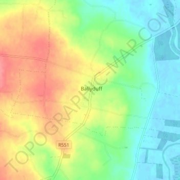 Ballyduff topographic map, elevation, terrain