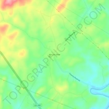 Mount Olive topographic map, elevation, terrain