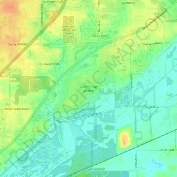 Country Club Gardens topographic map, elevation, terrain