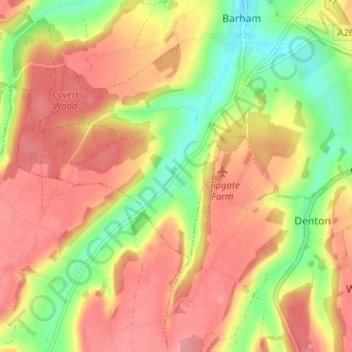 Breach topographic map, elevation, terrain
