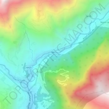 Bhulbhule topographic map, elevation, terrain