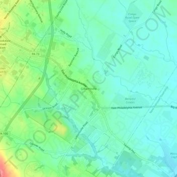 Gilbertsville topographic map, elevation, terrain