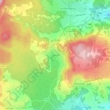 La Cassière topographic map, elevation, terrain