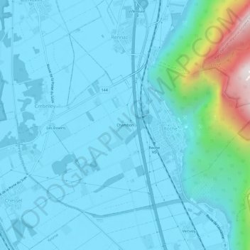 Chambon topographic map, elevation, terrain