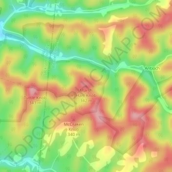 Marsh Hart Knob topographic map, elevation, terrain