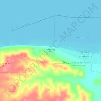 Kohles Acres Area topographic map, elevation, terrain