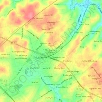 Meeting House Meadows topographic map, elevation, terrain