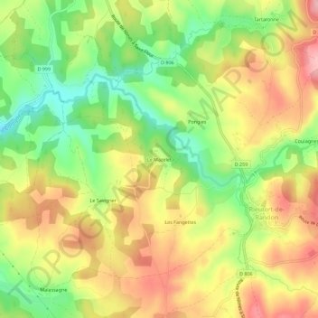 Le Mazelet topographic map, elevation, terrain