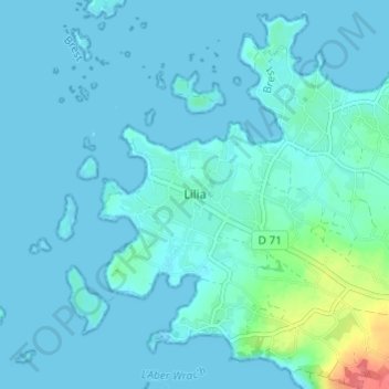 Lilia topographic map, elevation, terrain