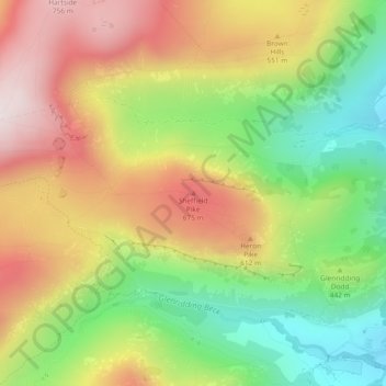 Sheffield Pike topographic map, elevation, terrain