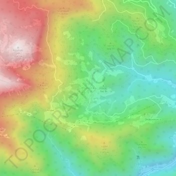 Podlonk topographic map, elevation, terrain
