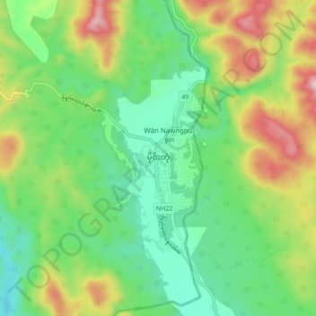 Mong Ton topographic map, elevation, terrain