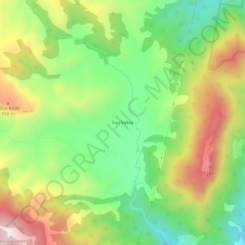 Sun Valley topographic map, elevation, terrain