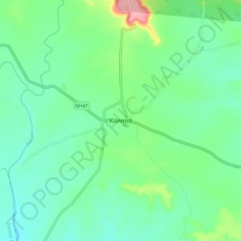 Kannod topographic map, elevation, terrain