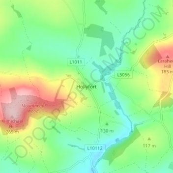 Hollyfort topographic map, elevation, terrain
