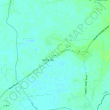 Canarem topographic map, elevation, terrain