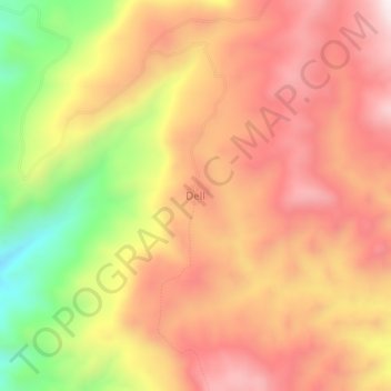 Dell topographic map, elevation, terrain