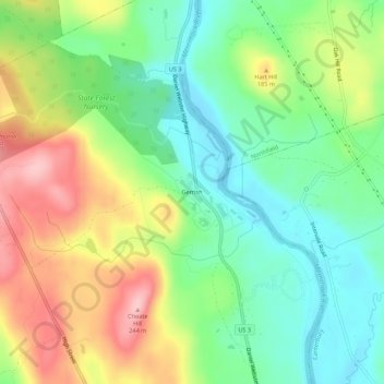 Gerrish topographic map, elevation, terrain