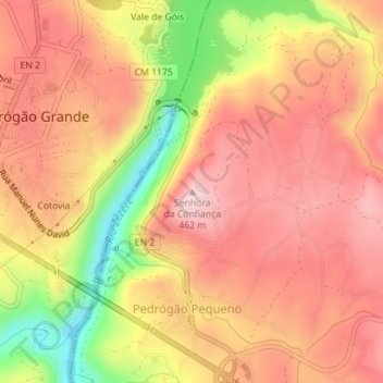 Senhora da Confiança topographic map, elevation, terrain