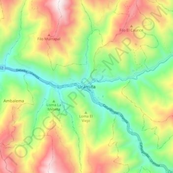 Uramita topographic map, elevation, terrain