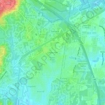 Colony Park topographic map, elevation, terrain