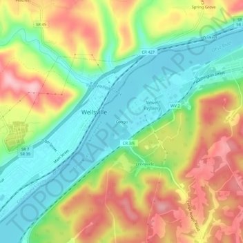Congo topographic map, elevation, terrain