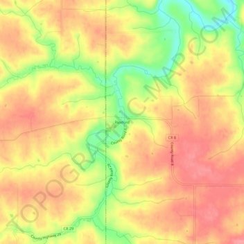 Riceford topographic map, elevation, terrain