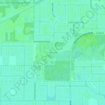 Coral Lakes topographic map, elevation, terrain