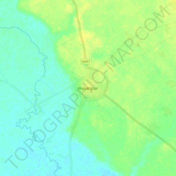 Hasanpur topographic map, elevation, terrain