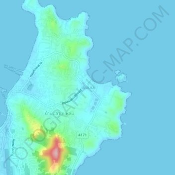 Choeng Mon topographic map, elevation, terrain
