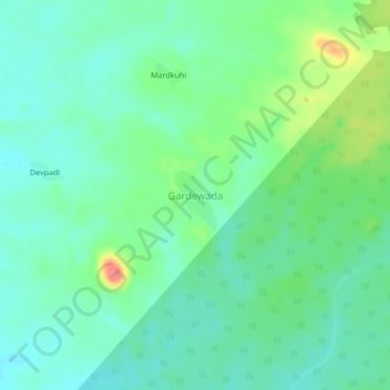 Gardewada topographic map, elevation, terrain