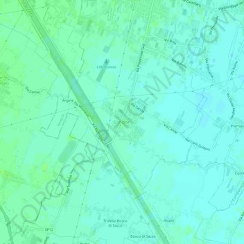 Sandon topographic map, elevation, terrain