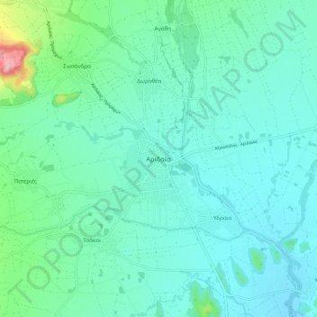 Aridea topographic map, elevation, terrain