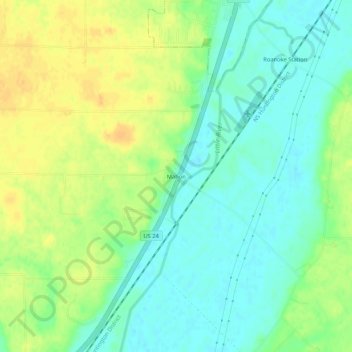 Mahon topographic map, elevation, terrain