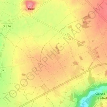 Les Marches topographic map, elevation, terrain