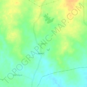 Asoli topographic map, elevation, terrain