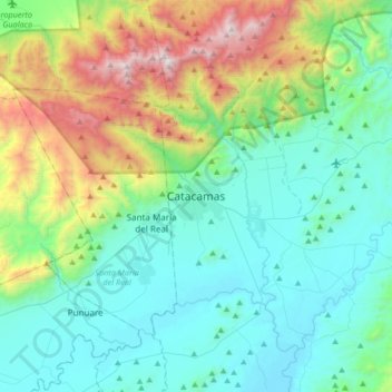 Catacamas topographic map, elevation, terrain