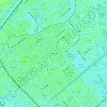 Sector 10 topographic map, elevation, terrain