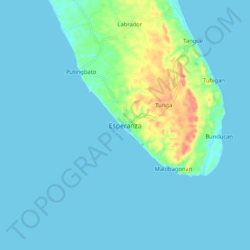 Esperanza topographic map, elevation, terrain