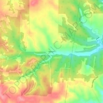 Maupin topographic map, elevation, terrain
