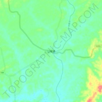 公坡镇 topographic map, elevation, terrain