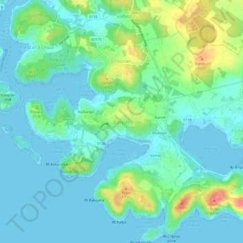 Banjole topographic map, elevation, terrain