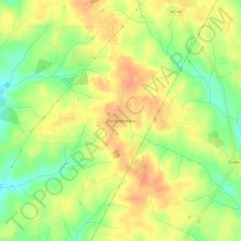 Old Bethlehem topographic map, elevation, terrain