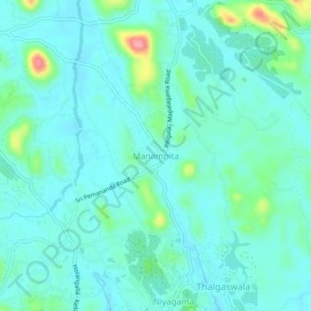 Manampita topographic map, elevation, terrain