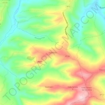 Crocifisso topographic map, elevation, terrain