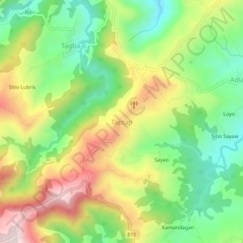 Taptap topographic map, elevation, terrain