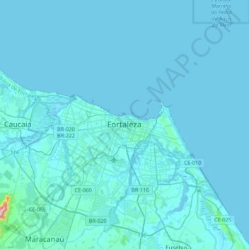 Fortaleza topographic map, elevation, terrain