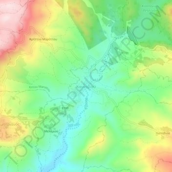 Kanaviou topographic map, elevation, terrain