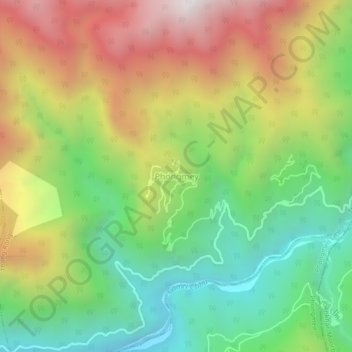 Phongmey topographic map, elevation, terrain