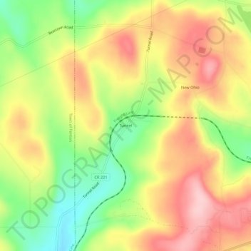 Tunnel topographic map, elevation, terrain